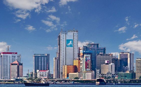 This is an image showing the skyline of Lagos, Nigeria.